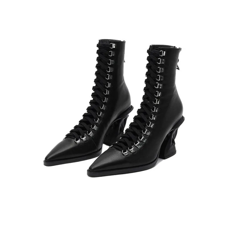 DAPHNE LAB Sugar-free Series Ankle Boots 8.5cm Women's-2