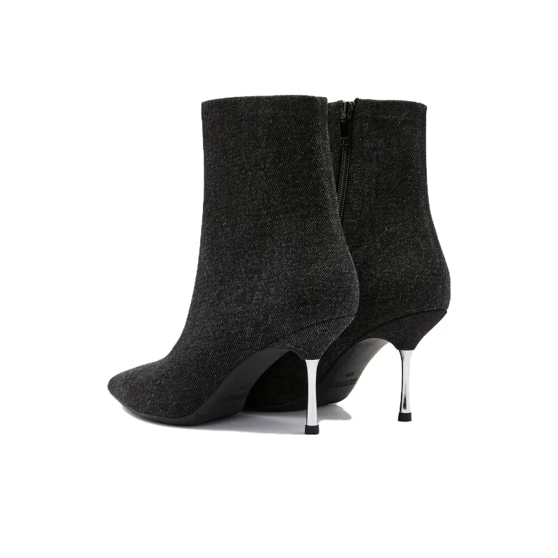 Staccato Ankle Boots 8cm Women's Denim Black-4