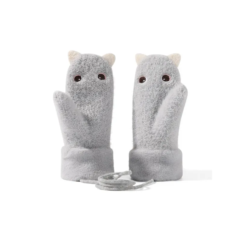 YUZHAOLIN Fuzz Knit Gloves Women's-0