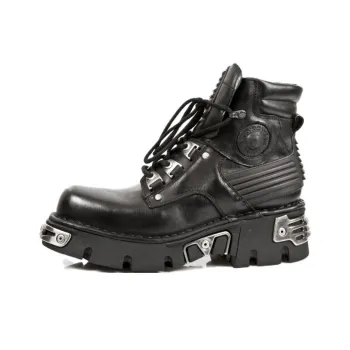 NEW ROCK Ankle Boots 6cm Unisex Black