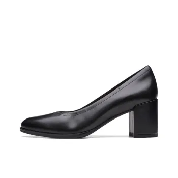 Clarks Frewa Series Chunky Heel High Heels 6.5cm Women's Black