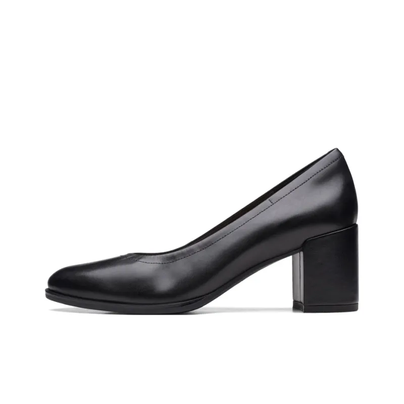 Clarks Frewa Series Chunky Heel High Heels 6.5cm Women's Black-0