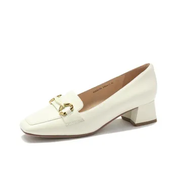 Satchi Chunky Heel High Heels Women's Ecru