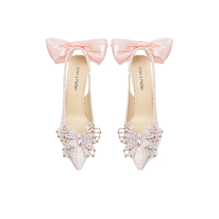 Lily Wei Fallen Into The Mortal Realm Slim Heel High Heels 6cm Women's Pink-2