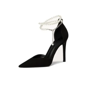 LUNNIFEIYA Slim Heel High Heels Women's Black