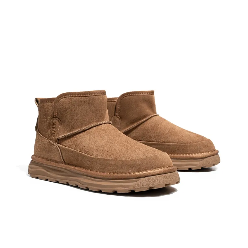 WEISHIBANGWEI Snow Boots Men Chestnut Brown/Black-3