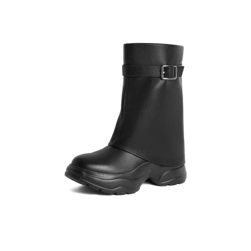 BELLE Ankle Boots 6CM Women's Soft Matte White Meteorite Black-13