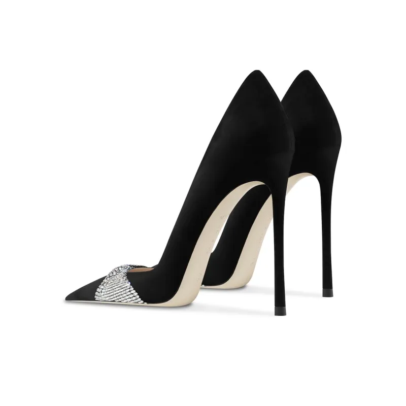 Ganxiaojie Slim Heel High Heels Women's Black-7