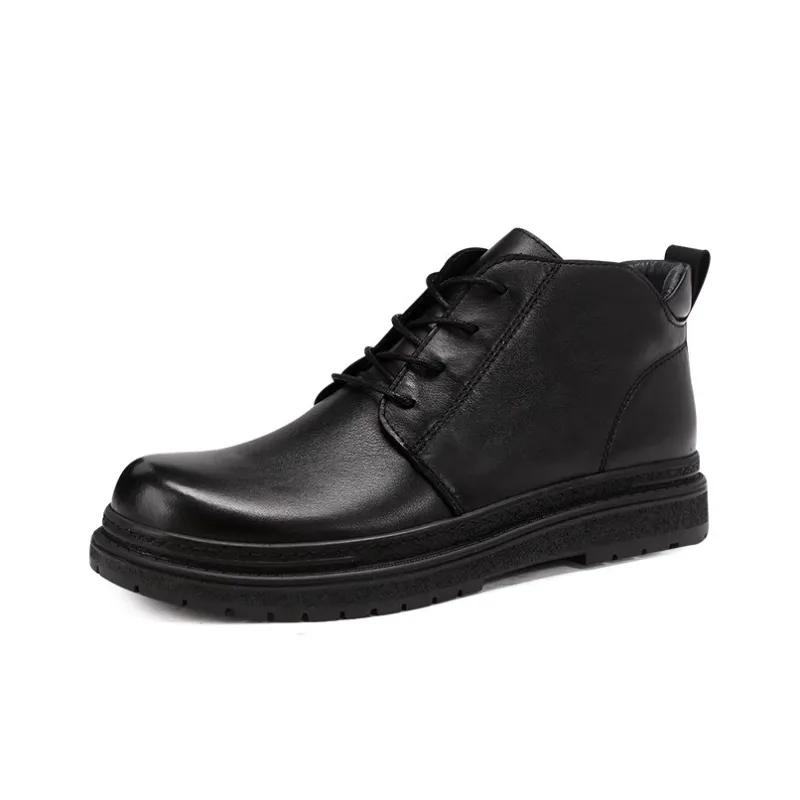 Voguhomme Short Martin Boot Medium Heel Men's Black-1
