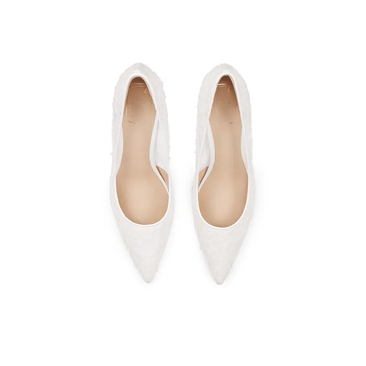 7or9 Snowflake High Heels 7cm Women's White-3