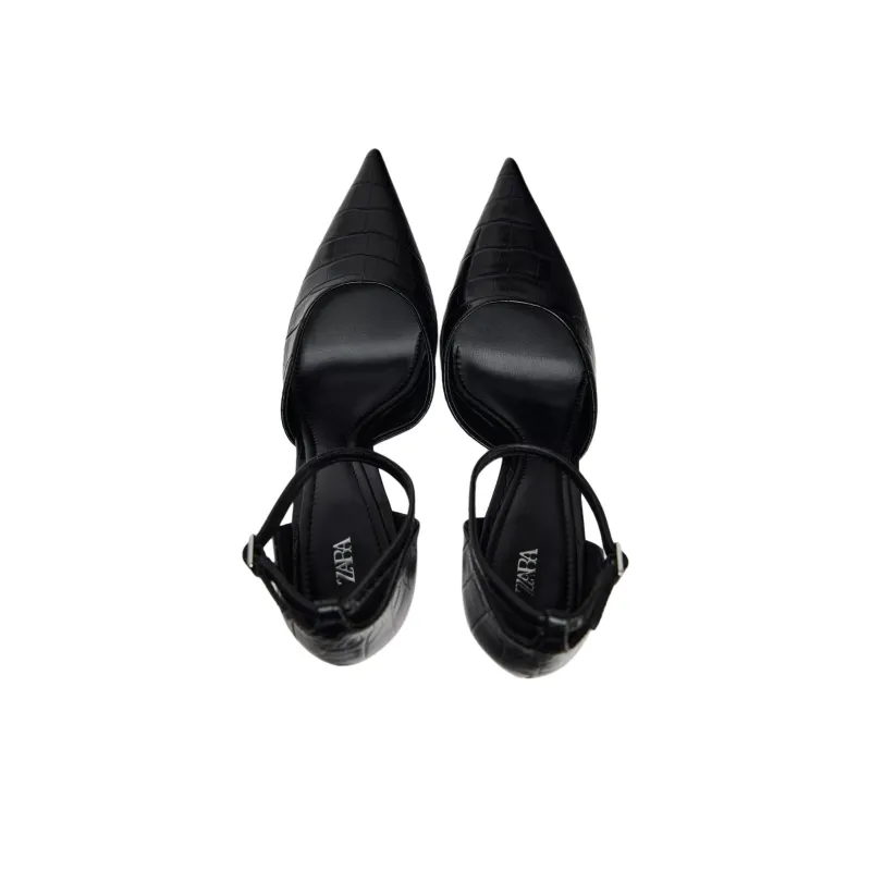 ZARA Slim Heel High Heels 9.5cm Women's Black-3