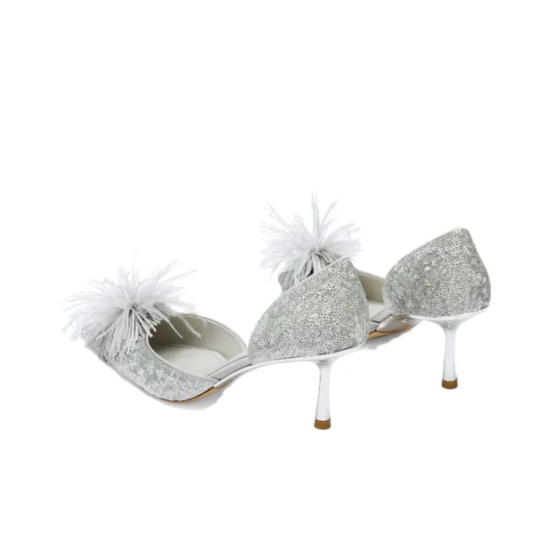 73Hours Island Breeze Slim Heel High Heels Women's Gray-4