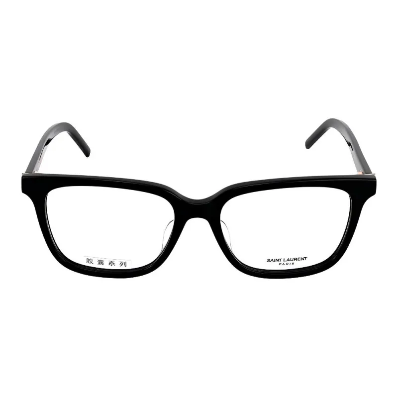 SAINT LAURENT Plate Frame Square Eyeglass Frames Women's Black-1