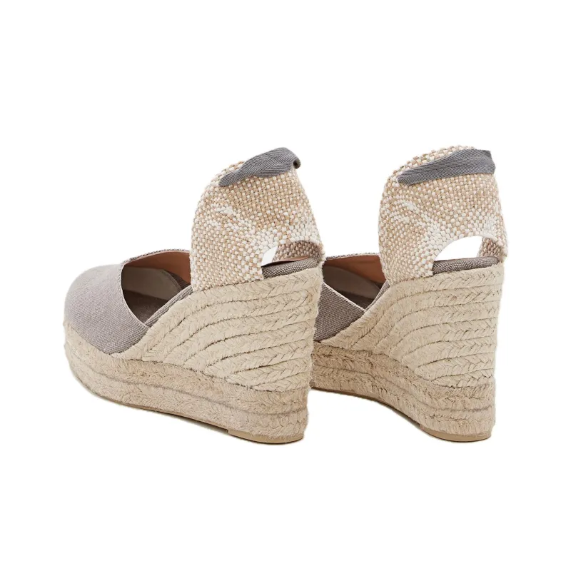 Castañer Chiara Wedge Heel High Heels 8cm Women's Gray Beige-3