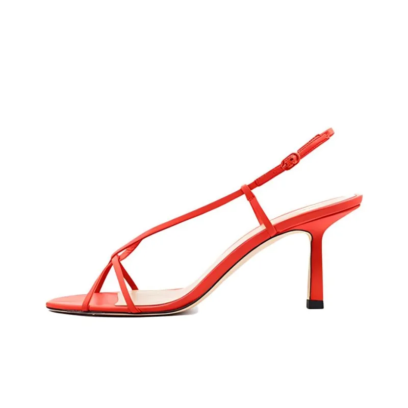 STUDIO AMELIA Entwined Strap Sandals 7cm Women's Red-0