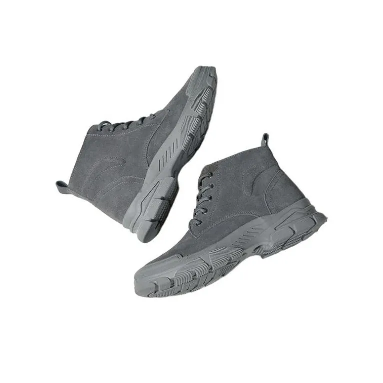HLA Ankle Boots Men Black/Gray-4