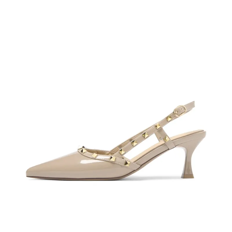 CAMEIDO Slim Heel High Heels 6cm Women's Nude-0