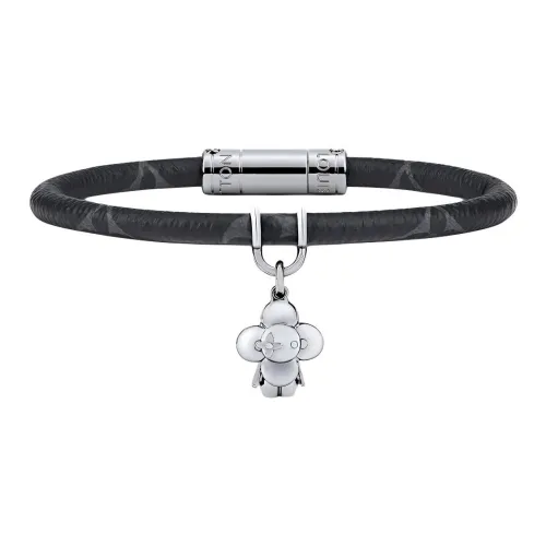 LOUIS VUITTON Canvas Wristbands Unisex Black