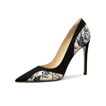 Lily Wei Chaya Slim Heel High Heels 10cm Women's Black