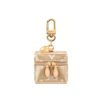 LOUIS VUITTON Canvas With Leather Charm Bag Accessory Mini Women's Gold