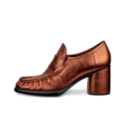 Ecco Chunky Heel High Heels 5.5cm Women's Copper