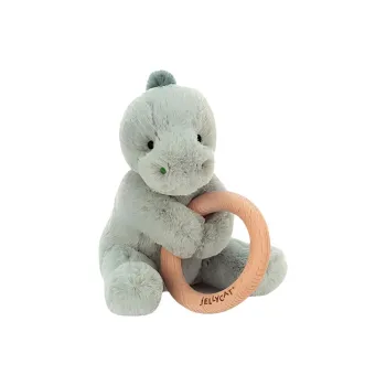 JELLYCAT Dinosaur Series Wooden Ring Dolls Plush Doll 14cm Height