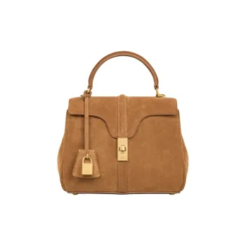 CELINE Suede Calfskin One Shoulder Handbags Women's Tobacco