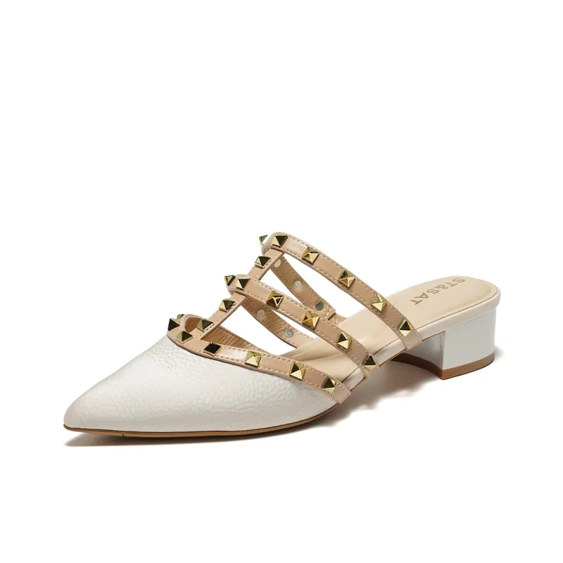 ST&SAT Mulu Breeze, Fashion Pointed Toe Outerwear Mules Ecru Silver Gray-1