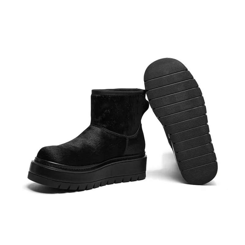 CHERYKALLY Warm Wear Resistant Height Increasing Short Snow Boots Women's-11