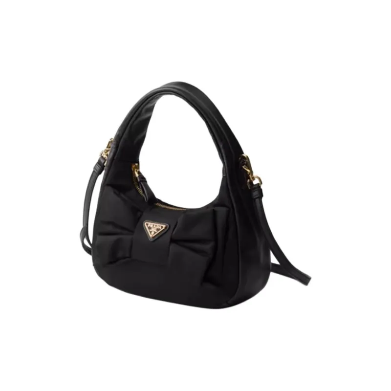 PRADA Recycled Nylon One Shoulder Handbag Small Size Women's Black-1