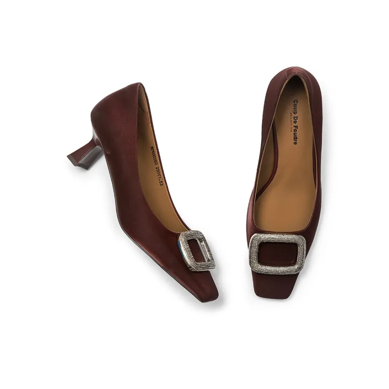 Coup De Foudre Flared Heel High Heels 5.5cm Women's-9