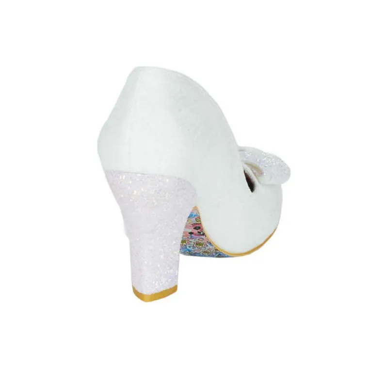 IRREGULAR CHOICE Chunky Heel High Heels Women's White-3