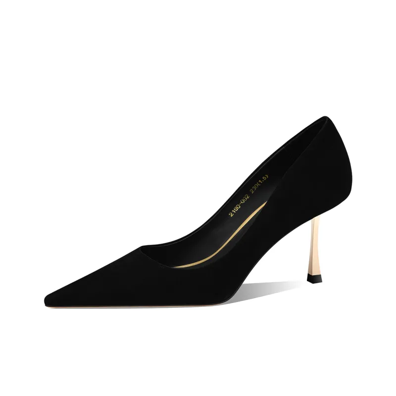 Shesrim Slim Heel High Heels 7.5cm Women's Black-1