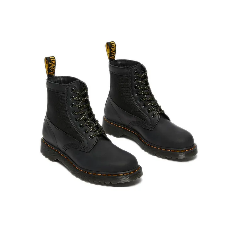Dr.Martens 1460 Panel Leather Lace Boots Black/Yellow-3