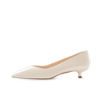 7or9 White Peach Milk Jelly Cone Heel Everyday Commute High Heels 3.5cm Women's