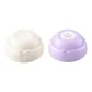 "2 Pcs Reusable Recording Buttons in Beige, Yellow, and Light Purple"
