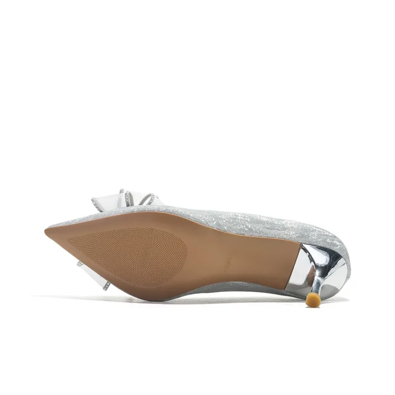 Jifffly Slim Heel High Heels Women's Silver-5