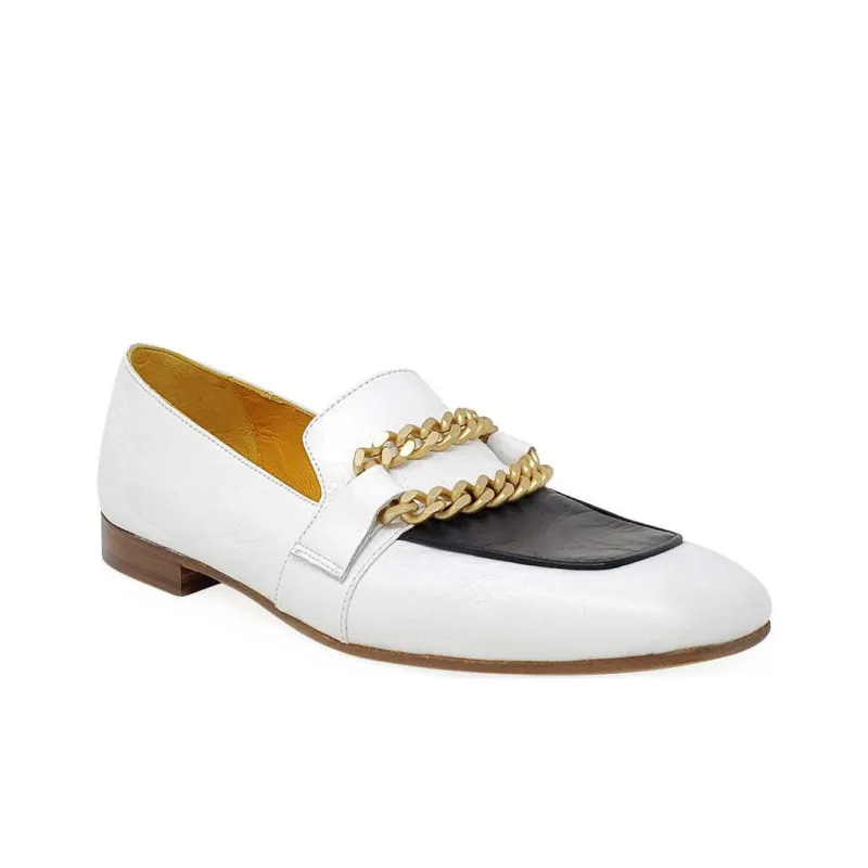 MADISON MAISON Loafers Women's White Black-1