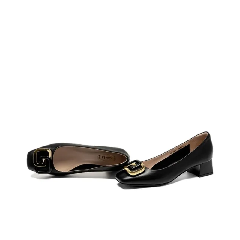 Satchi Chunky Heel High Heels 4cm Women's Black-3