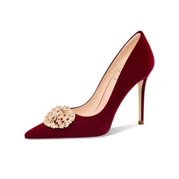 Holy Rose Slim Heel High Heels 10cm Women's Burgundy