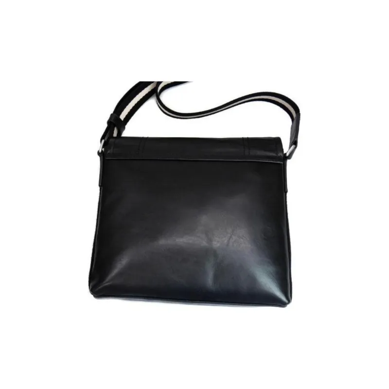 BALLY Leather Messenger Bag, Shoulder Bag, Crossbody Bag Trumpets Men's Black-4