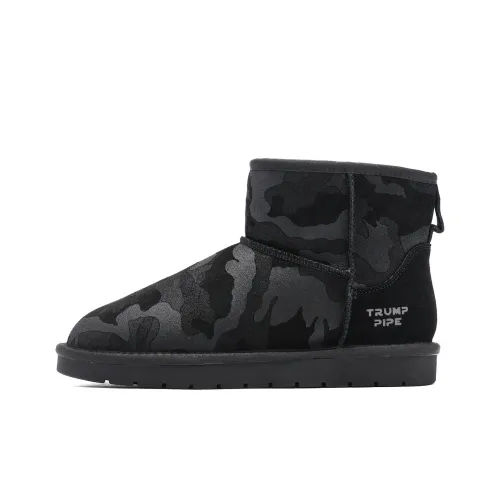 TRUMPPIPE Warm Short Snow Boots Men's Black
