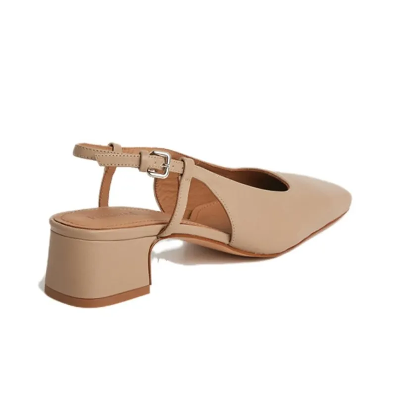 FLATTERED Chunky Heel High Heels 4cm Women's Sand-2