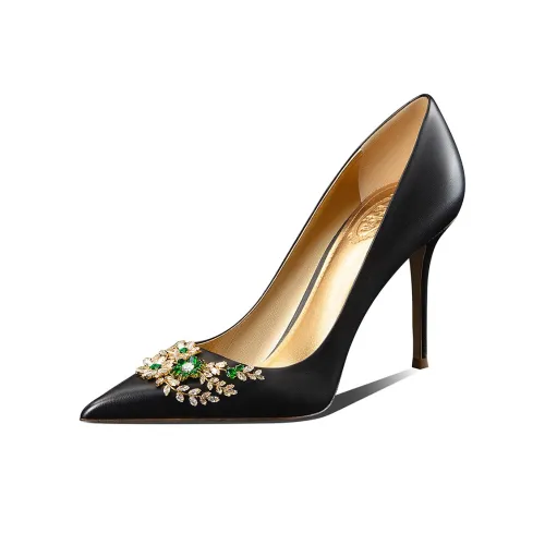 Miss Left Slim Heel High Heels 9.5cm Women's Black