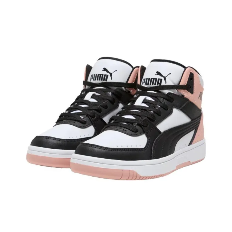 PUMA Rebound Joy Anti Slip Wear Resistant Mid Top Skateboard Shoes Women's Pink Black-2