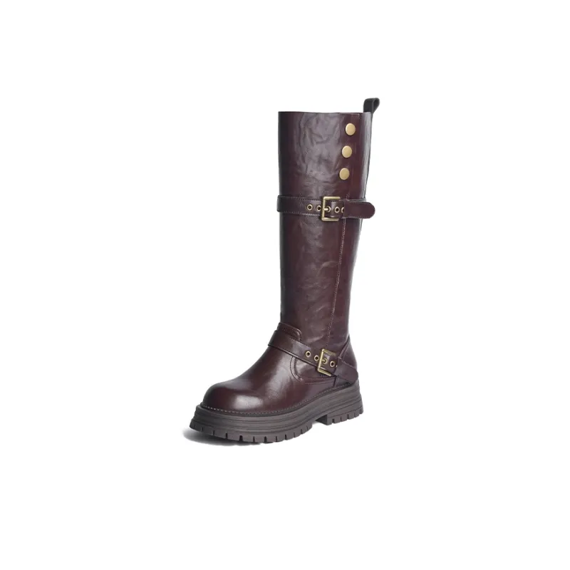 JOSINY JOSINY Knee-high Boots 5cm Women's Black/Brown-5