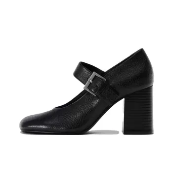 ZARA Chunky Heel High Heels 8cm Women's Black