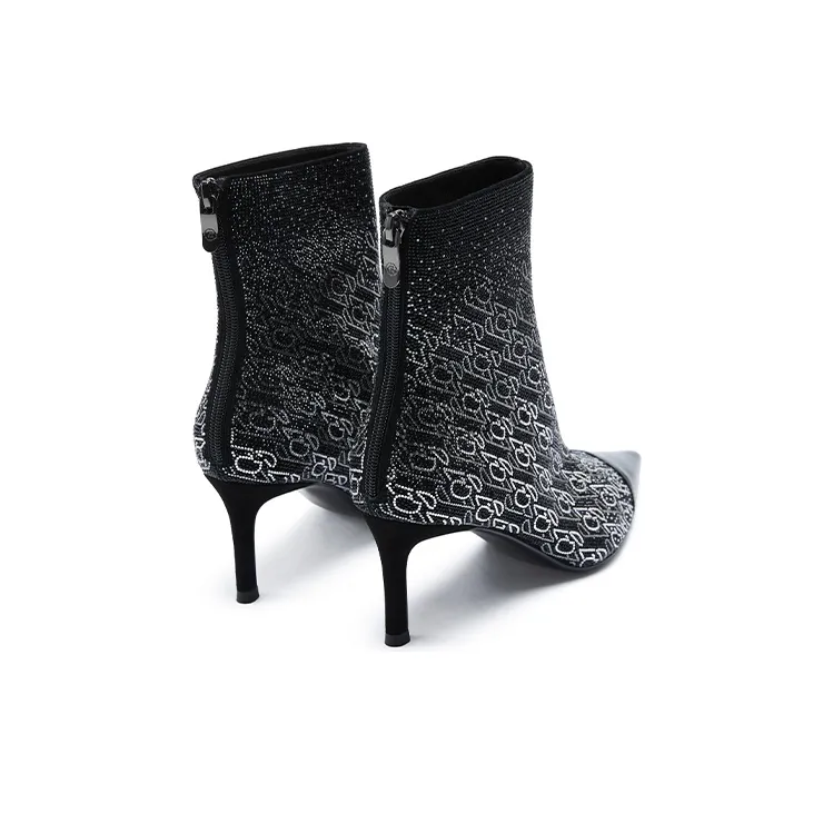 73Hours Exchange Party Series Ankle Boots 5.5cm Women's Black-3