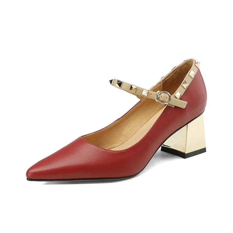 Naiyee High Heels Women's Burgundy/White-0