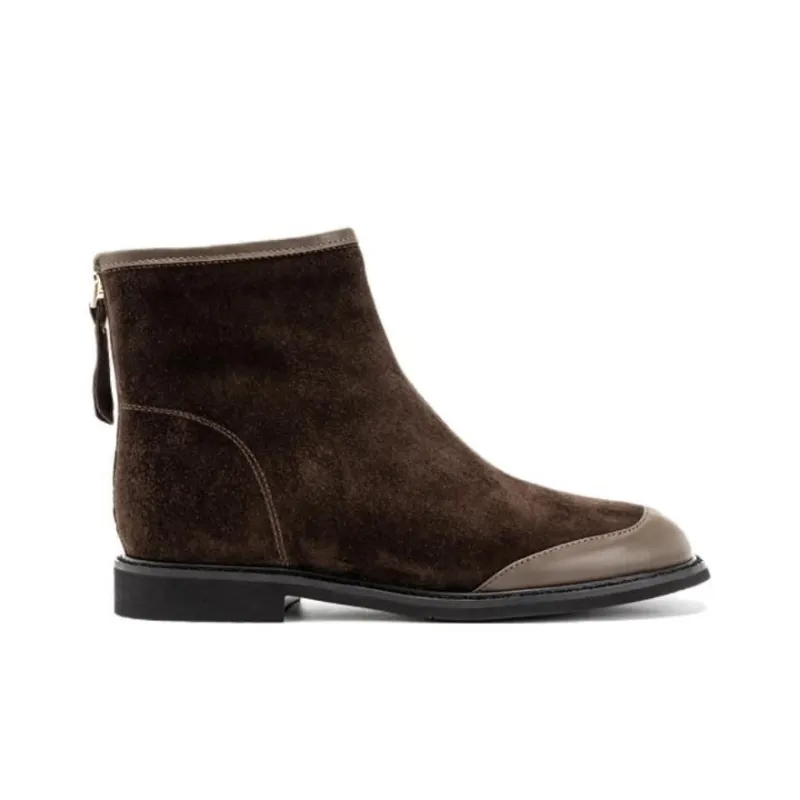 AOKANG Ankle Boots 2cm Women's Brown-1